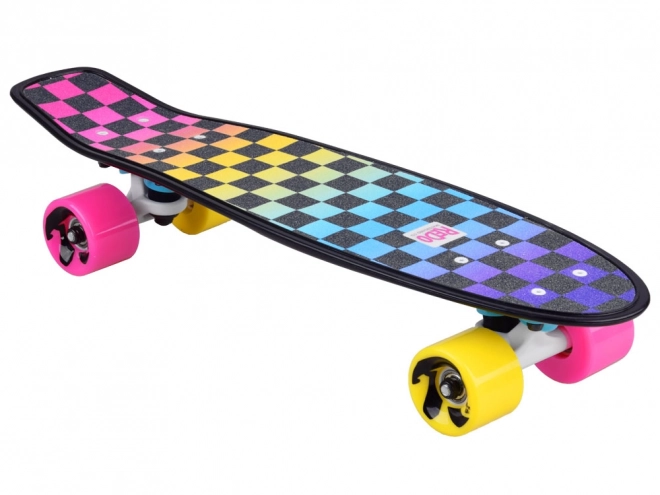Pennyboard rétro coloré à motif damier