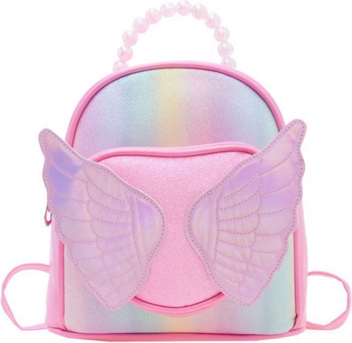 Sac à dos enfant rose avec ailes scintillantes