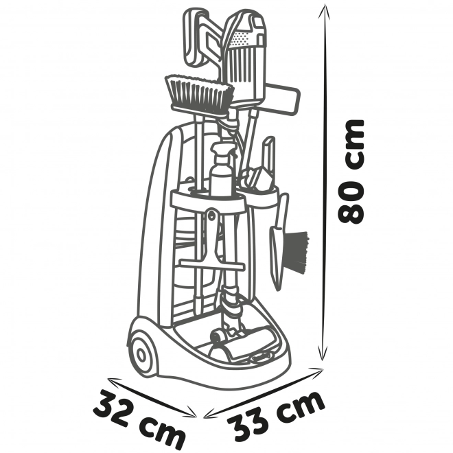 Smoby Rowenta Chariot de nettoyage avec aspirateur à tige