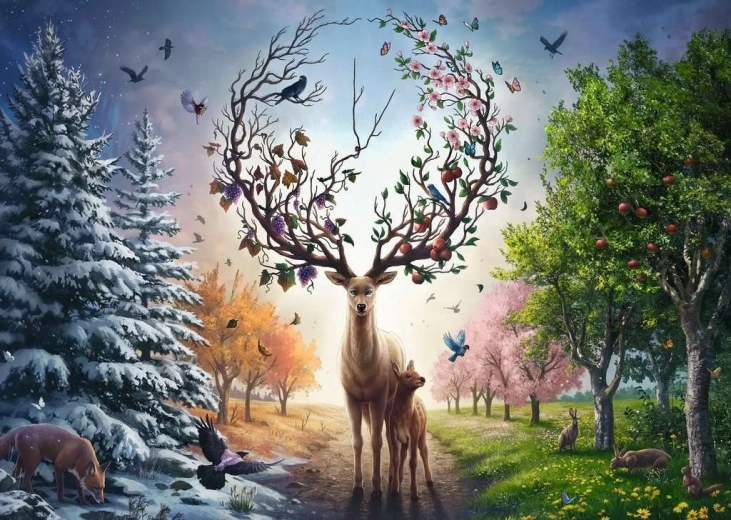 Puzzle Ravensburger cerf magique 1000 pièces