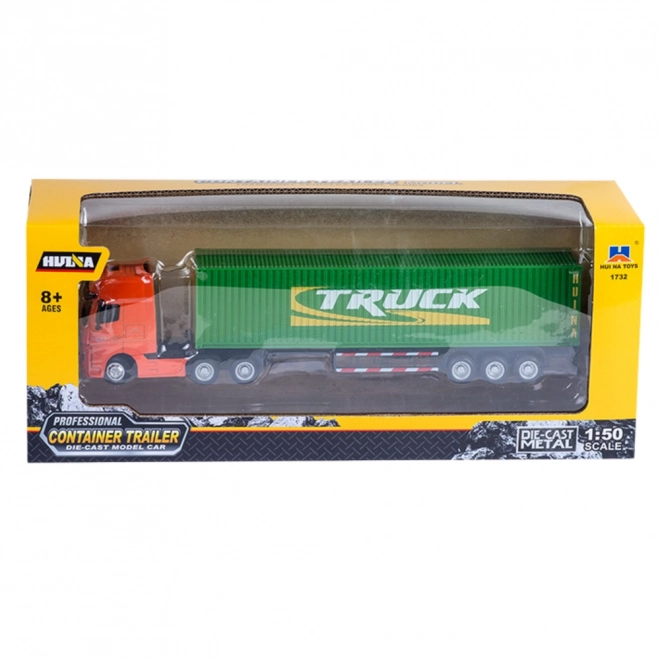 Camion avec remorque conteneur Huina vert 1:50