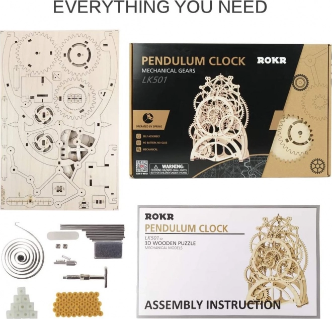 Horloge à pendule - Maquette en bois 3D