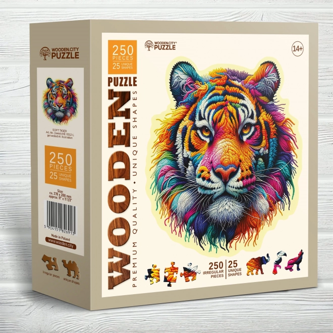 WOODEN CITY Puzzle en bois Tigre délicat 250 pièces