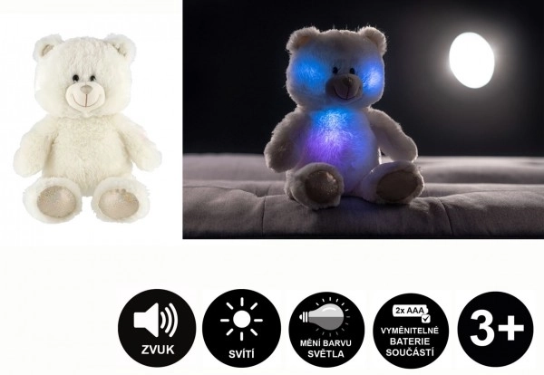 Snílek ours en peluche blanc 40 cm avec éclairage et son