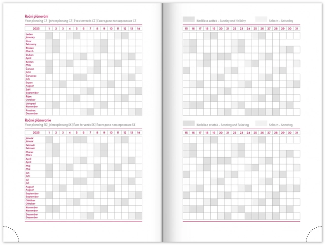 NOTIQUE Agenda Journalier Balacron 2025, bleu foncé, 13 x 18 cm