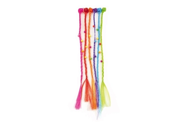 Pinces à cheveux avec tresses colorées - 6 pièces