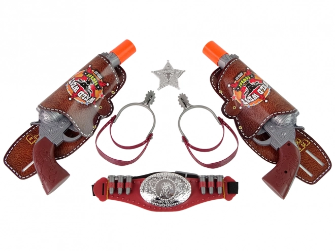 Ensemble cow-boy pour deux cow-boys Deux revolvers Éperons Accessoires