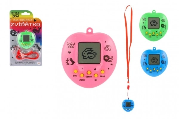 Pendentif électronique pour animaux avec cordelette en plastique 5x6cm avec piles mélange de couleurs 10,5x15x2cm