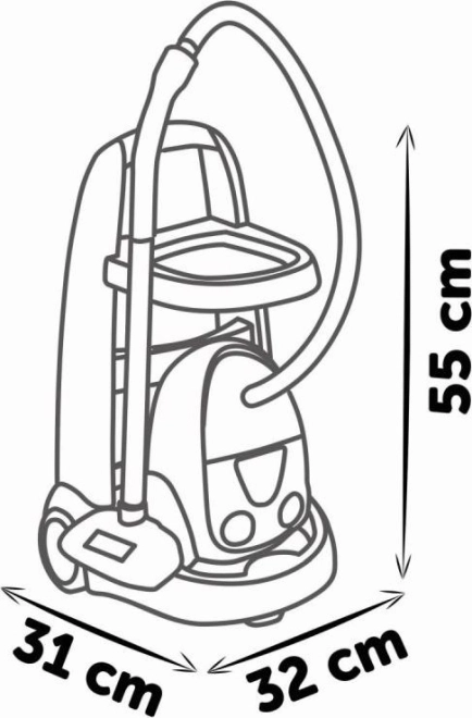 Chariot de nettoyage turquoise-blanc avec aspirateur pour petite femme de ménage
