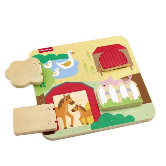 Fisher-Price Jeu en Bois Cache-cache avec Animaux