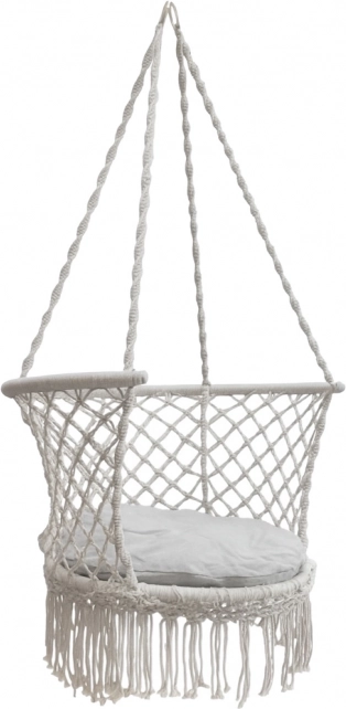 Balancelle de jardin en forme de nid avec dossier gris 80 cm 150 kg