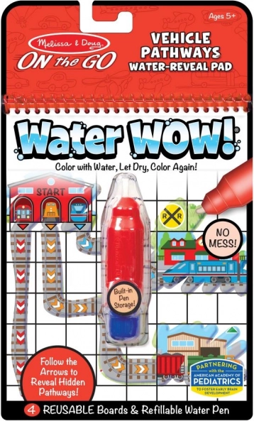 Cahier à l’eau WaterWow Trouve le chemin – véhicules