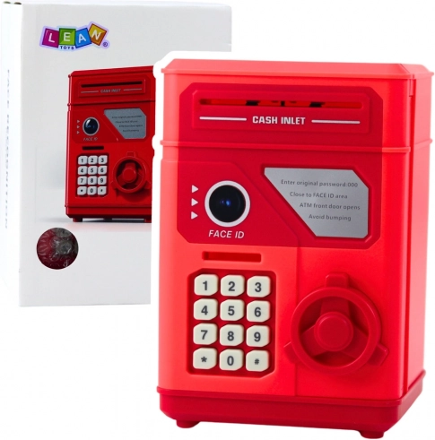 Coffre-fort électronique pour enfants tirelire avec PIN, rouge
