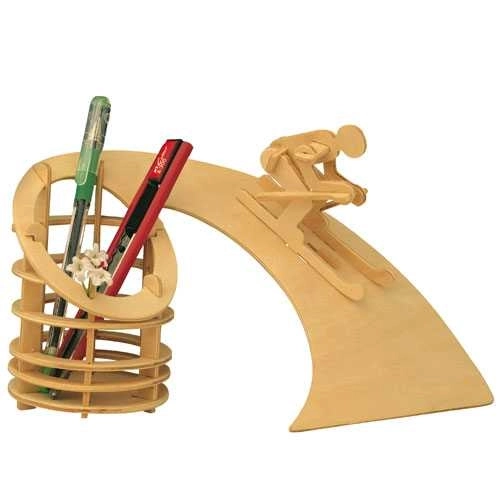 Woodcraft Puzzle 3D en bois support à crayons piste