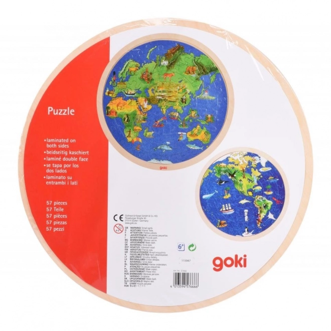 Carte du monde puzzle recto-verso