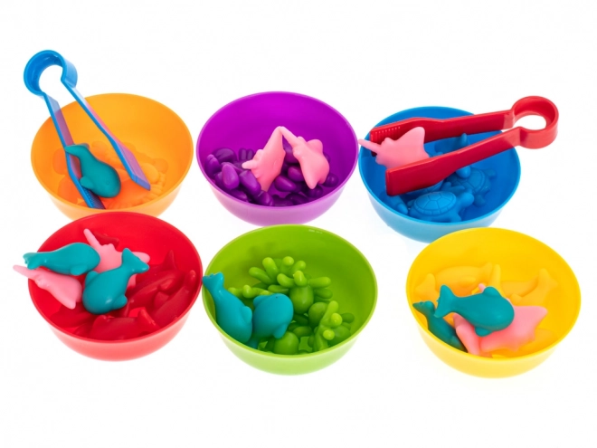 Jeu montessori en bois Apprends à compter – Créatures marines