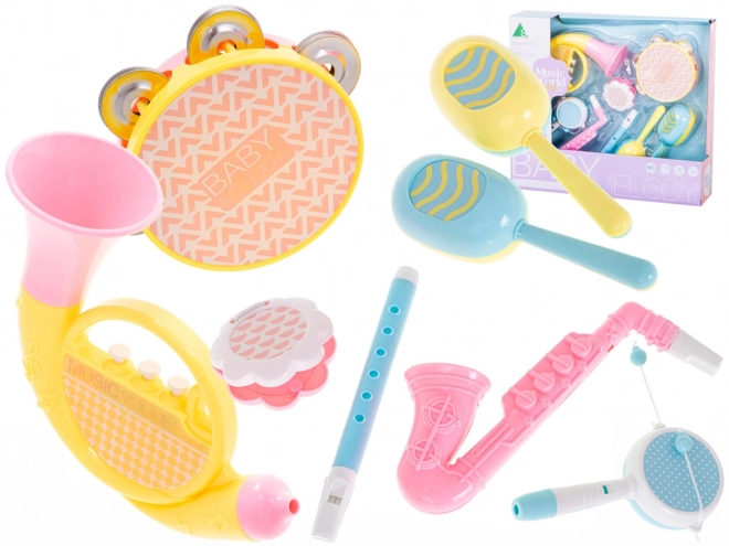 Ensemble d'instruments de musique pastel