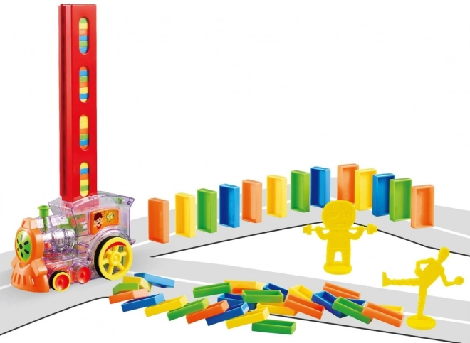 Petit train avec des dominos