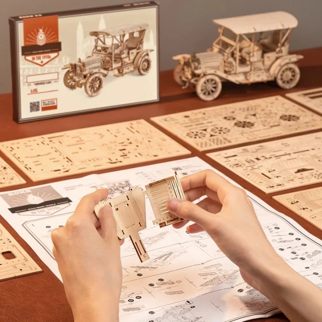 RoboTime puzzle en bois 3D voiture historique