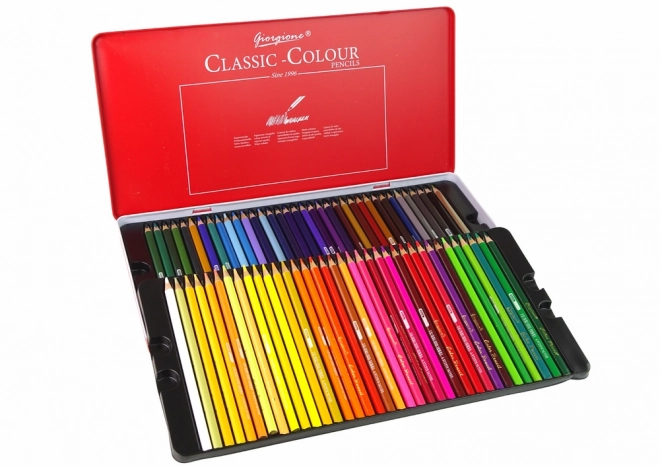 Ensemble de 72 crayons de couleur pour artistes en conteneur métallique