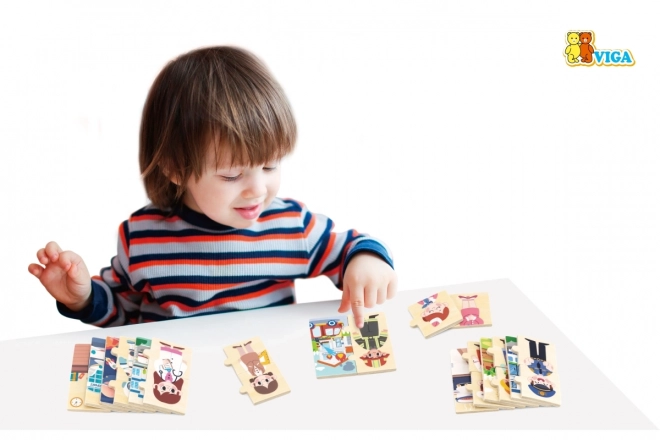 Puzzles en bois correspondant aux professions