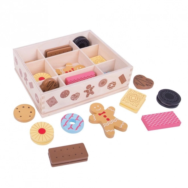 Bigjigs Toys Boîte avec des biscuits en bois