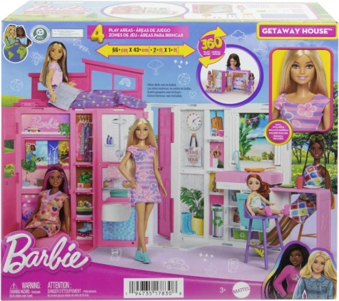 Barbie maison confortable pliable avec poupée