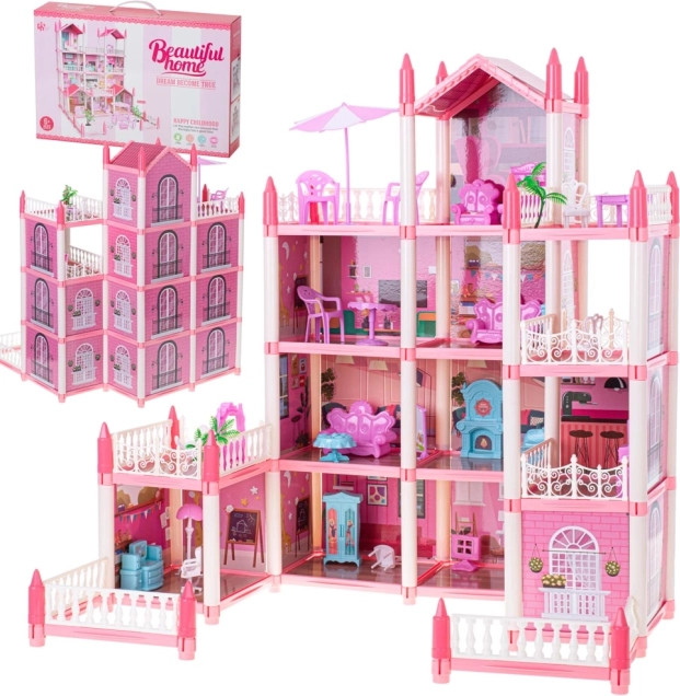 Villa rose pour poupées