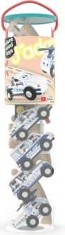 Set de jeu en bois avec rails – police, 16 pièces