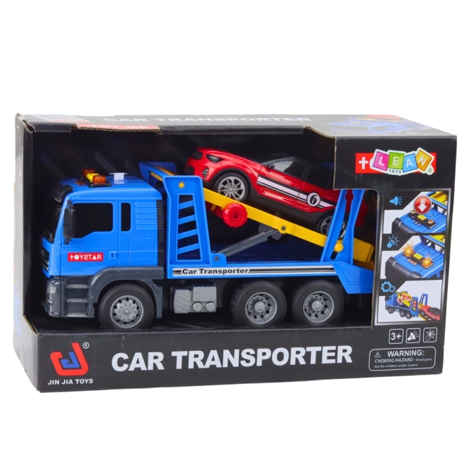 Dépanneuse porte-voiture avec voiture de tourisme, lumières et sons TOYSTAR