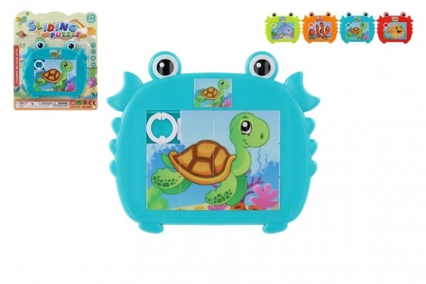 Jeu de puzzle animal en plastique 12,5x11cm 4 couleurs sur carte