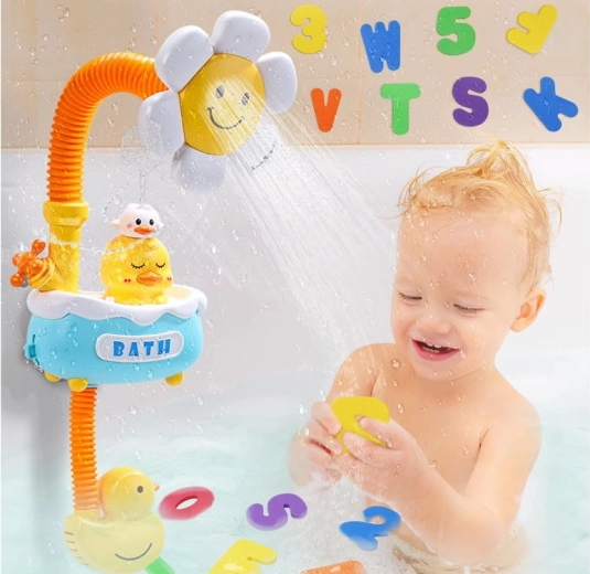 Douchette douce depuis une fleur souriante