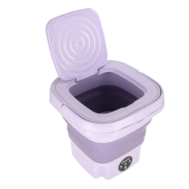 Lave-linge de voyage pliable 8L violet