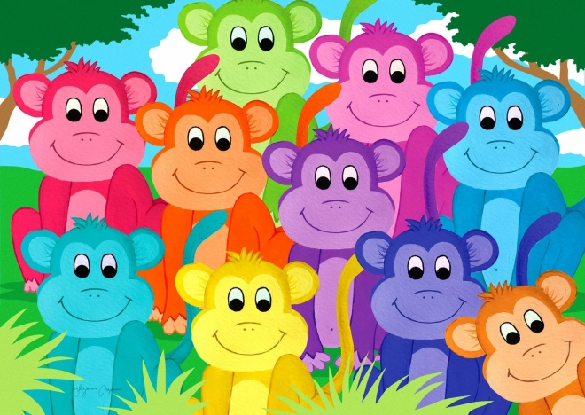 ENJOY puzzle singes arc-en-ciel – 1000 pièces