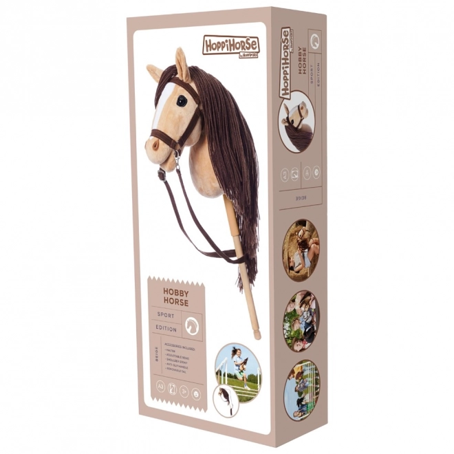 HOPPIHORSE cheval sur bâton hobby horse taille A3 beige