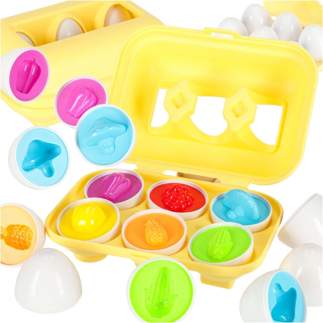 Jouet éducatif Montessori pour enfants - Reconnaissance des formes et des couleurs avec des œufs