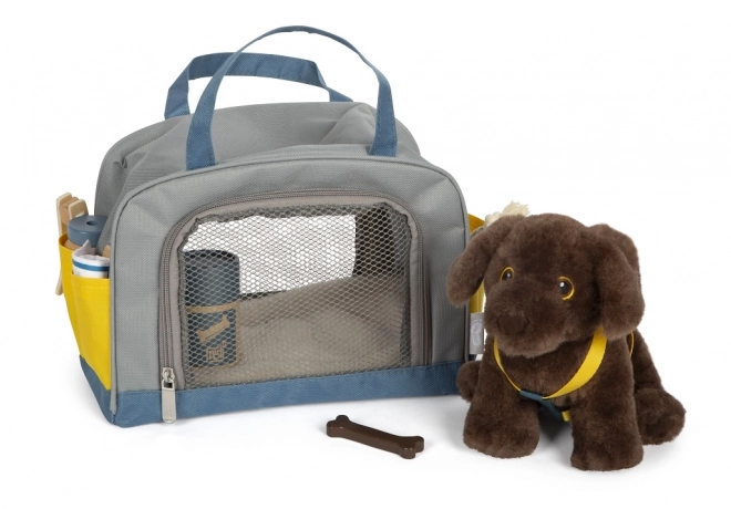 Petit chien en peluche avec set de soins