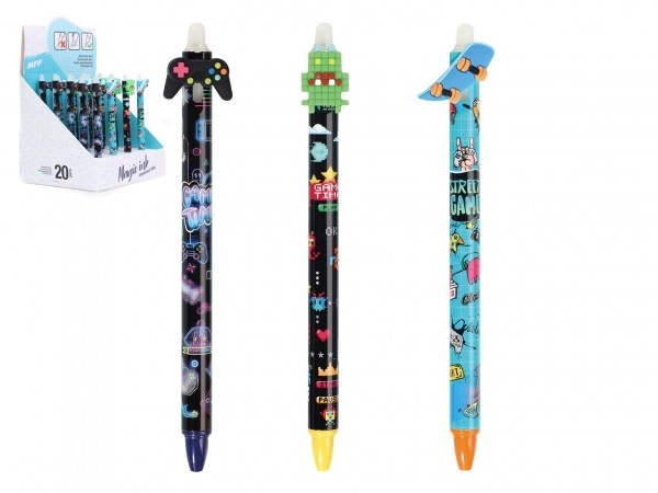 Stylo à bille effaçable 0,5 bleu Teen - garçon 6 motifs