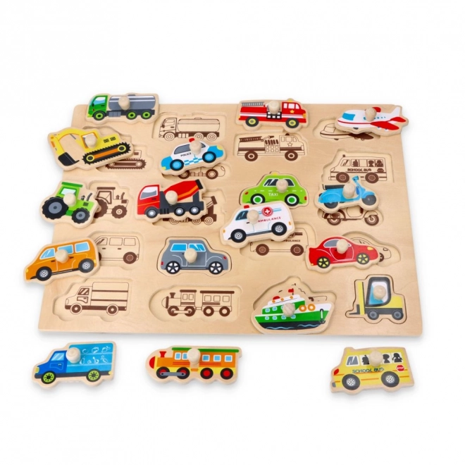 Grand puzzle en bois Transport