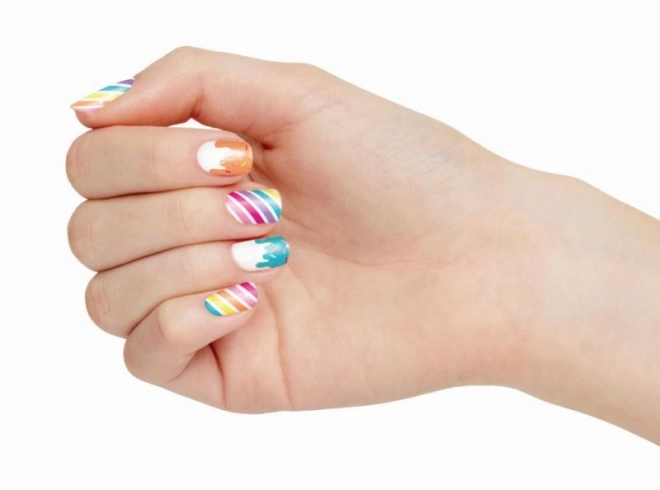 Ensemble coloré pour ongles avec autocollants Candy