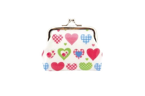Porte-monnaie fille plastique/métal 9x8cm en sachet