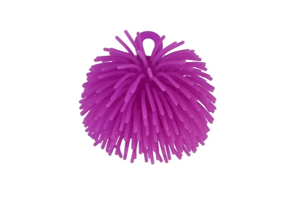 Balle anti-stress poilue à presser en silicone 7cm avec lumière à piles