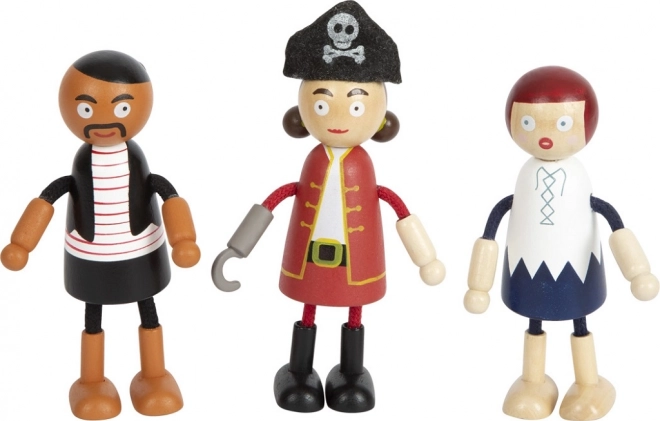 Poupées pirates flexibles en bois