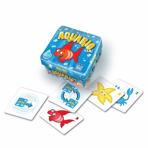 Jeu de société Aquario dans une boîte métallique 13x13x7,5cm