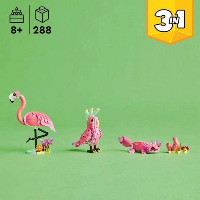 LEGO Creator 3 en 1 31170 Animaux Sauvages : Flamant Rose