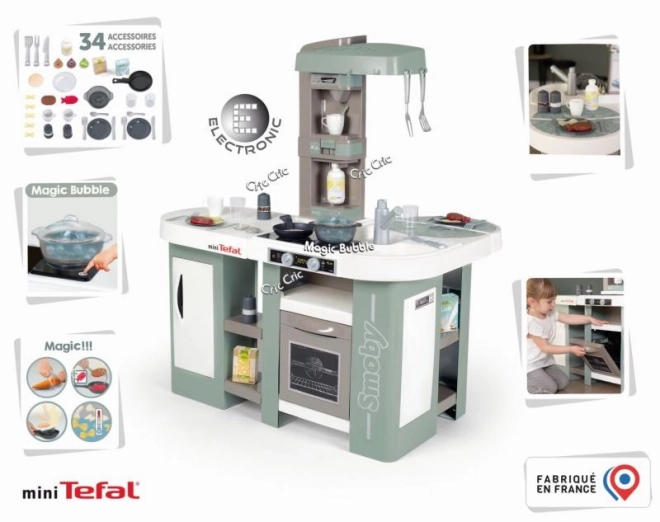 Smoby Mini Tefal Studio Cuisine Bubble XL avec 34 accessoires