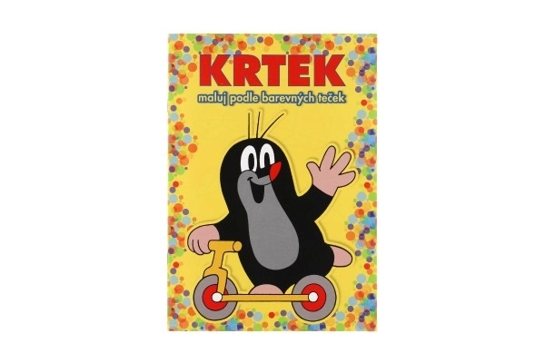Livres à colorier Krtek A5 - Peignez selon les points de couleur avec crayons de cire