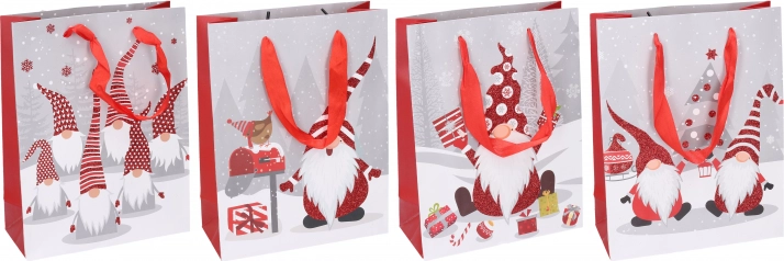 Sac cadeau S motif de Noël 17,5 × 23,5 × 8 cm