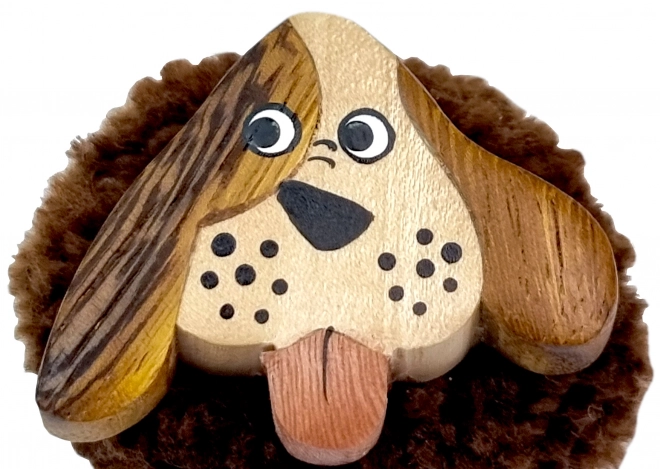 Dvǝđǝti Grand aimant en bois pompon Chien