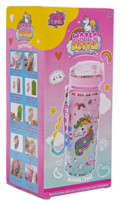 Bouteille d'eau avec licorne + accessoires